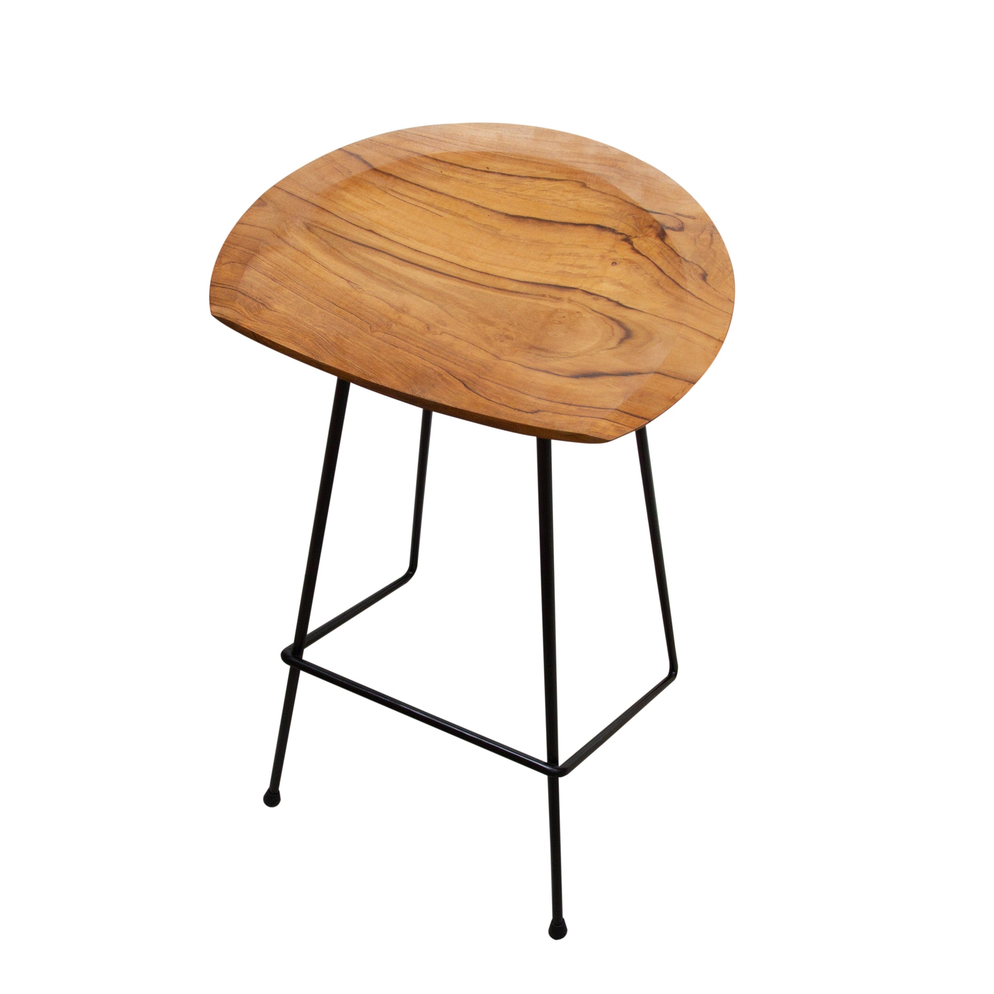 Teak Set of Two Kitchen Bar Stools